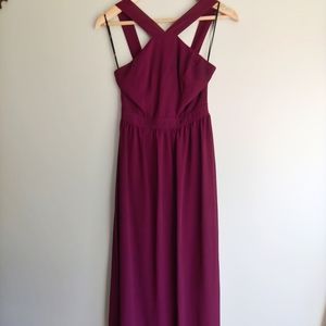Long formal maroon dress